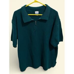 Vintage Ship ’N Shore Sport Women’s Short Sleeve Quarter-Zip Knit Top Size 1x